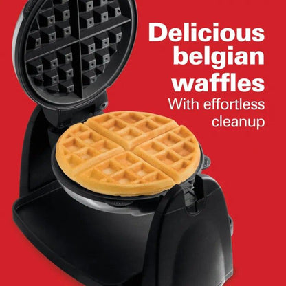 Hamilton Beach Flip Belgian Waffle Maker with Removable Plates, Black, 26030 - Lily Depot