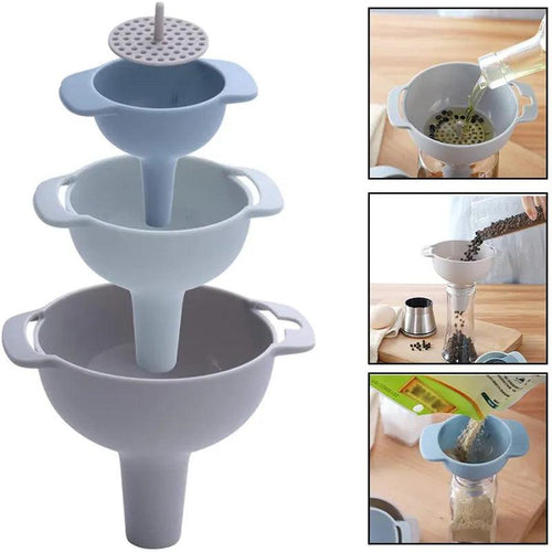 Household Filter Multi-function Funnel Set Oil Hopper Filter Oil Can Sub-packaging Plastic Funnel Kitchen Accessories - Lily Depot