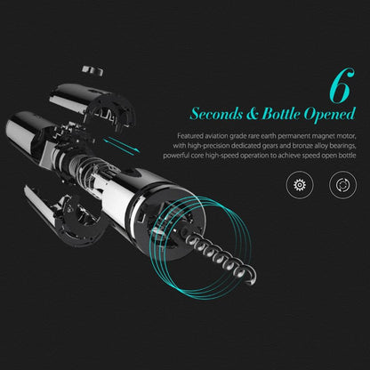 HUOHOU Automatic Wine Bottle Opener Decanter Stopper Electric Corkscrew Foil Cutter Cork Out Tool - Lily Depot