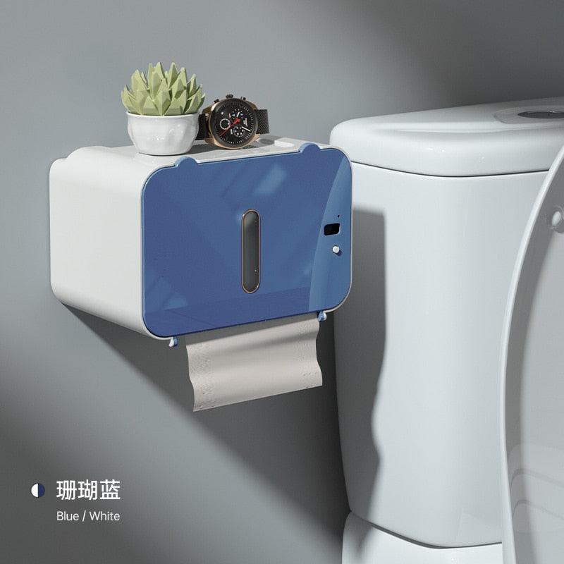 Induction Toilet Paper Holder Shelf Automatic Waterproof Paper Rack Wall Mounted Toilet Roll Dispenser Bathroom Accessories - Lily Depot