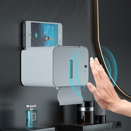 Induction Toilet Paper Holder Shelf Automatic Waterproof Paper Rack Wall Mounted Toilet Roll Dispenser Bathroom Accessories - Lily Depot