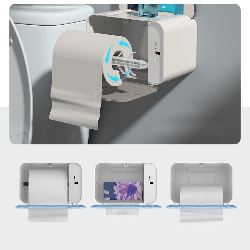 Induction Toilet Paper Holder Shelf Automatic Waterproof Paper Rack Wall Mounted Toilet Roll Dispenser Bathroom Accessories - Lily Depot