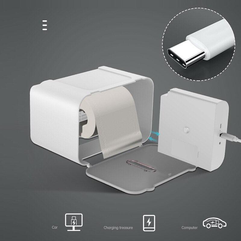 Induction Toilet Paper Holder Shelf Automatic Waterproof Paper Rack Wall Mounted Toilet Roll Dispenser Bathroom Accessories - Lily Depot