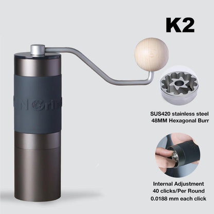 Kingrinder K2 / K4 / K6 Manual Coffee Grinder Portable Hand Mill 48mm SUS420 Stainless Steel Burr Grinding кофемолка - Lily Depot