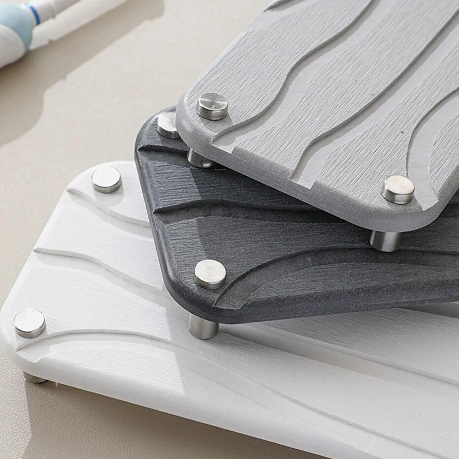 Kitchen Bathroom Sink Fast Drying Mat Instant Dry Organizer Tray with Dish Soap Bottles Cleaning Brush Diatom Earth Tray - Lily Depot