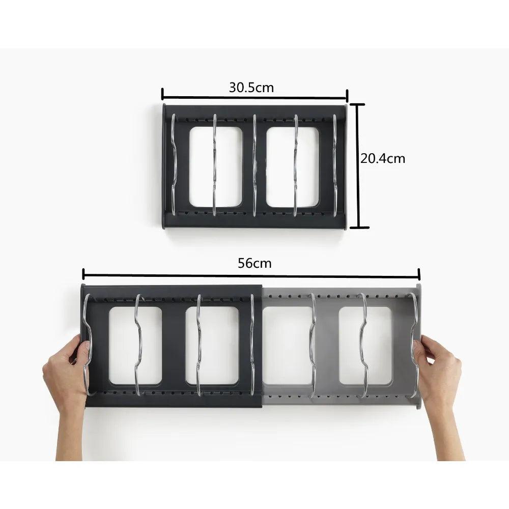 Kitchen Cabinet Organizers for Pots and Pans Expandable Stainless Steel Storage Rack Cutting Board Drying Cookware Shelf - Lily Depot