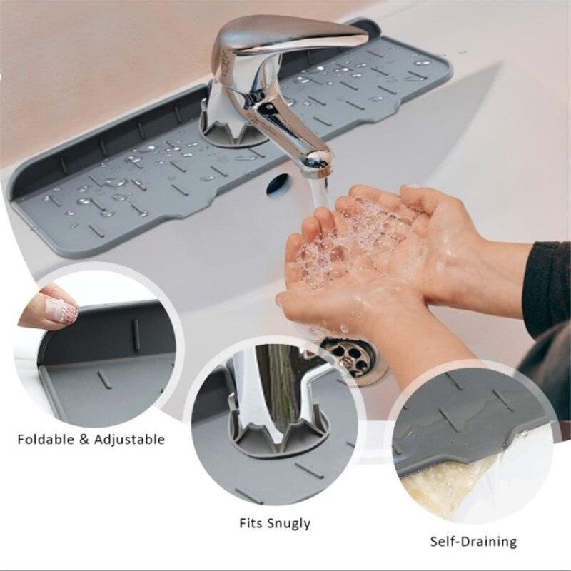 Kitchen Faucet Absorbent Mat Sink Splash Guard Silicone Drainage Mat Drying Pad Kitchen Bathroom Countertop Protection Mat - Lily Depot