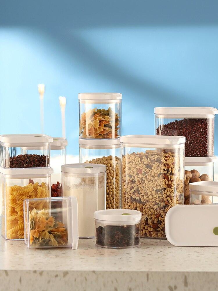 Kitchen Plastic Food Storage Container Refrigerator Food Organizer Noodle Box Multigrain Storage Tank Transparent Sealed Cans - Lily Depot
