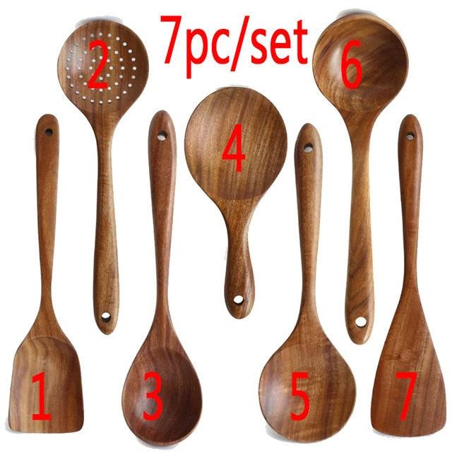 Kitchen Sets Wooden Kitchen Utensils Cooking Wooden Spoons Wooden Spoons Soup Utensils Kitchen Cooking Sets Cooking Gifts - Lily Depot