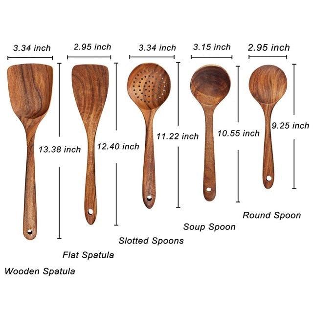 Kitchen Sets Wooden Kitchen Utensils Cooking Wooden Spoons Wooden Spoons Soup Utensils Kitchen Cooking Sets Cooking Gifts - Lily Depot