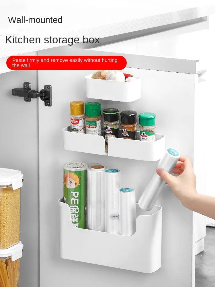 Kitchen Wall - Mounted Storage Box - Free Drilling Cabinet Door Bathroom Shelf Wall Collection Of All Kinds Of Artifacts Tools - Lily Depot