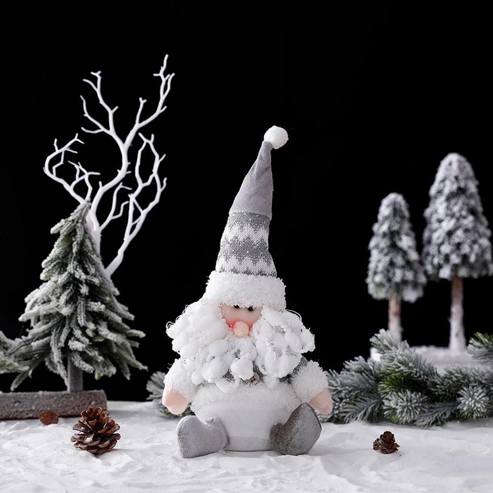 Large Santa Claus Elk Standing Doll with Lights Christmas Ornament For Home Merry Christmas Decorations Navidad Gifts New Year - Lily Depot