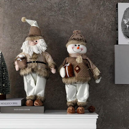 Large Santa Claus Elk Standing Doll with Lights Christmas Ornament For Home Merry Christmas Decorations Navidad Gifts New Year - Lily Depot