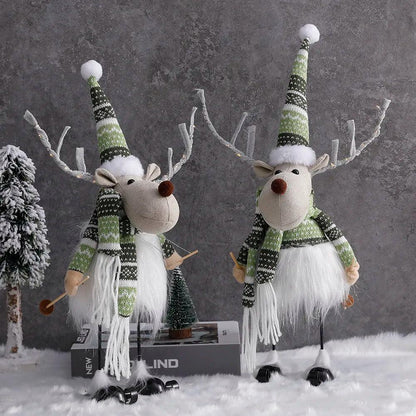 Large Santa Claus Elk Standing Doll with Lights Christmas Ornament For Home Merry Christmas Decorations Navidad Gifts New Year - Lily Depot