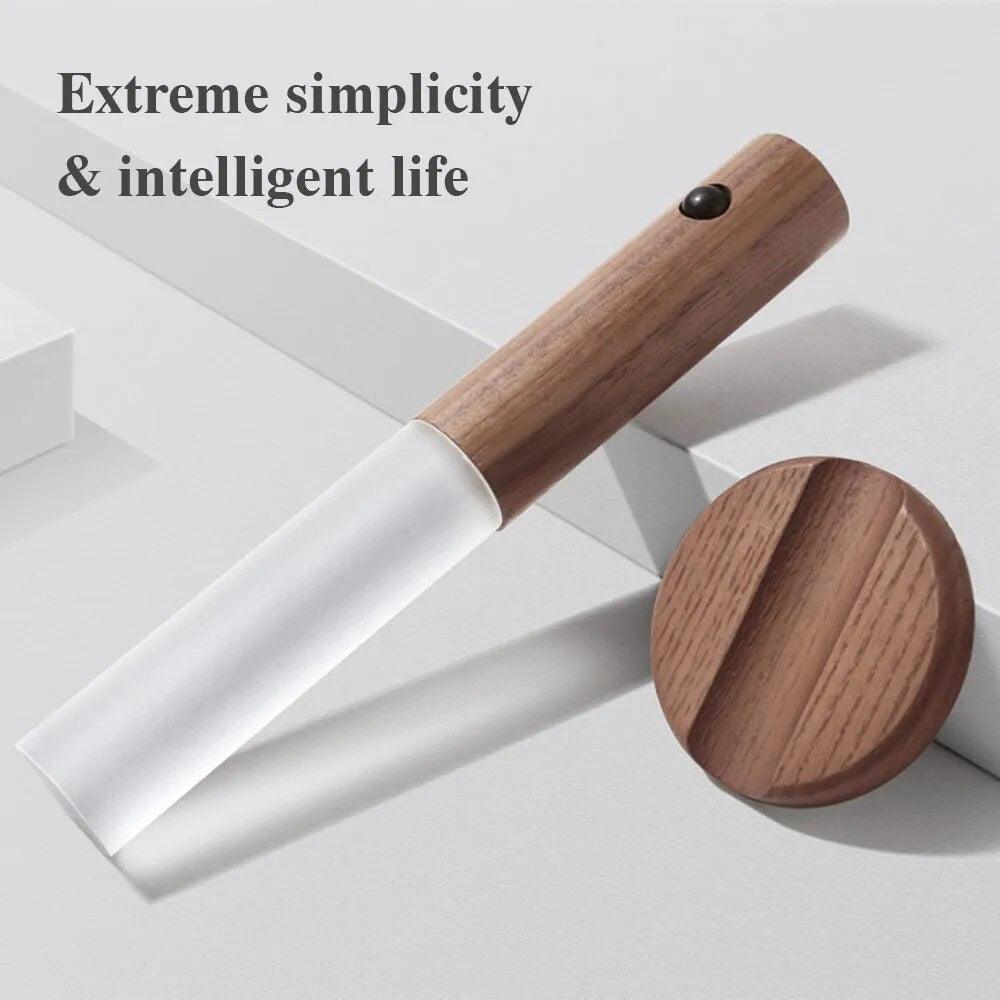 LED USB Night Light Wood Wireless Magnetic Stair Light Corridor Light Wall Lamp Light Home Bedroom Table Lamp Bedside Lighting - Lily Depot