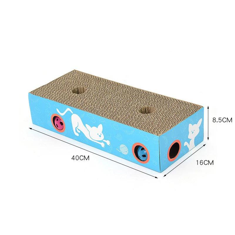 Cat Scratching Board With Catnip Claw Grinding Plate Corrugated Paper Cat Scratching Board Triangle with Ball - Lily Depot