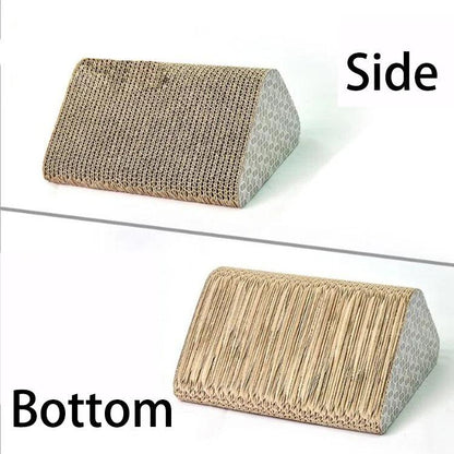 Cat Scratching Board With Catnip Claw Grinding Plate Corrugated Paper Cat Scratching Board Triangle with Ball - Lily Depot