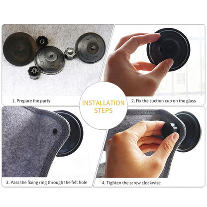 Cat Window Hammock With Strong Suction Cups Pet Kitty Hanging Sleeping Bed Storage For Pet Warm Ferret Cage Cat Shelf Seat Beds - Lily Depot