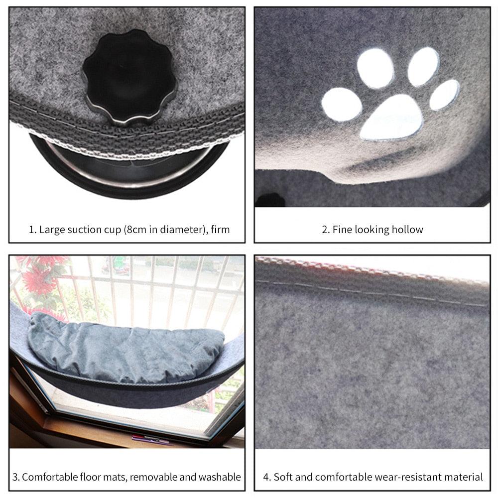 Cat Window Hammock With Strong Suction Cups Pet Kitty Hanging Sleeping Bed Storage For Pet Warm Ferret Cage Cat Shelf Seat Beds - Lily Depot
