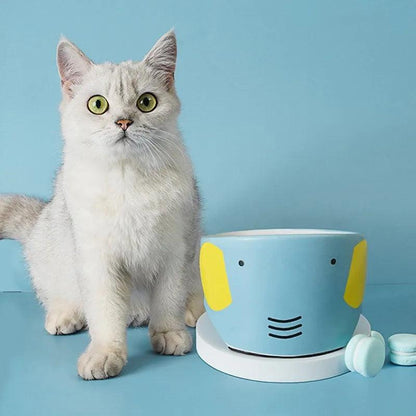 Pet Ceramic Cat Bowl to Protect the Cervical Spine Oblique Mouth to Prevent Overturning Food Rice Bowl Elephant Ceramic Dog Bowl - Lily Depot