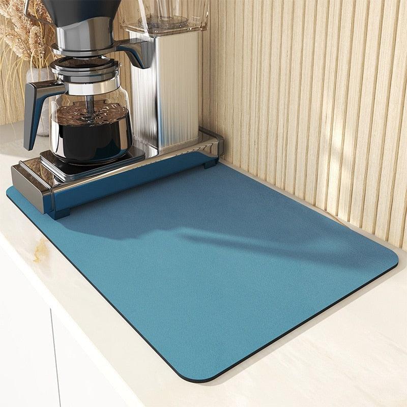 Mat Super Absorbent Kitchen Absorbent Mat Antiskid Draining Coffee Dish Drying Mat Quick Dry Bathroom Drain Pad Tableware Mat - Lily Depot