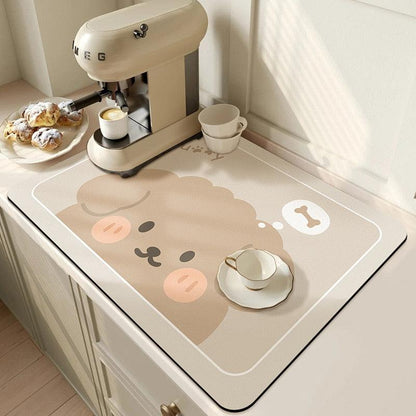 Mat Super Absorbent Kitchen Absorbent Mat Antiskid Draining Coffee Dish Drying Mat Quick Dry Bathroom Drain Pad Tableware Mat - Lily Depot