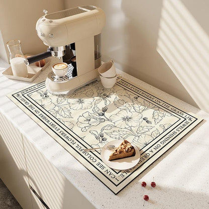 Mat Super Absorbent Kitchen Absorbent Mat Antiskid Draining Coffee Dish Drying Mat Quick Dry Bathroom Drain Pad Tableware Mat - Lily Depot