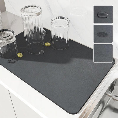 Mat Super Absorbent Kitchen Absorbent Mat Antiskid Draining Coffee Dish Drying Mat Quick Dry Bathroom Drain Pad Tableware Mat - Lily Depot