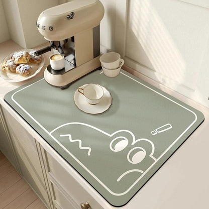 Mat Super Absorbent Kitchen Absorbent Mat Antiskid Draining Coffee Dish Drying Mat Quick Dry Bathroom Drain Pad Tableware Mat - Lily Depot