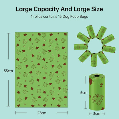 Portable Dog Poop Bags EPI Degradable Cat Waste Bags With Storage Box Doggie Outdoor Clean Garbage Bag Pet Supplies 15 Bags/Roll - Lily Depot