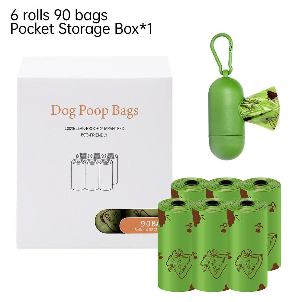 Portable Dog Poop Bags EPI Degradable Cat Waste Bags With Storage Box Doggie Outdoor Clean Garbage Bag Pet Supplies 15 Bags/Roll - Lily Depot