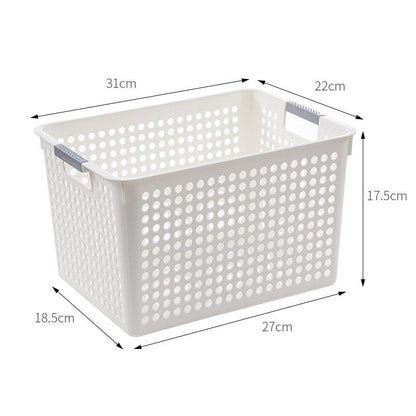Desk Plastic Hollow Storage Basket Container Bathroom Dirty Laundry Baskets Kitchen Cabinet Organizer for Small Things Toy Box - Lily Depot