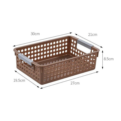 Desk Plastic Hollow Storage Basket Container Bathroom Dirty Laundry Baskets Kitchen Cabinet Organizer for Small Things Toy Box - Lily Depot