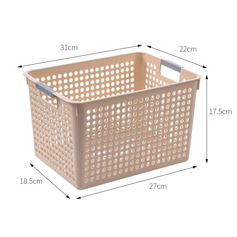 Desk Plastic Hollow Storage Basket Container Bathroom Dirty Laundry Baskets Kitchen Cabinet Organizer for Small Things Toy Box - Lily Depot