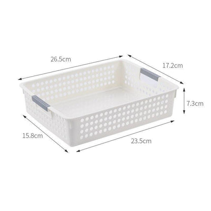 Desk Plastic Hollow Storage Basket Container Bathroom Dirty Laundry Baskets Kitchen Cabinet Organizer for Small Things Toy Box - Lily Depot