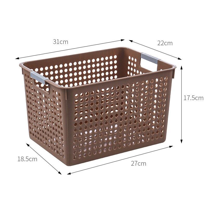 Desk Plastic Hollow Storage Basket Container Bathroom Dirty Laundry Baskets Kitchen Cabinet Organizer for Small Things Toy Box - Lily Depot