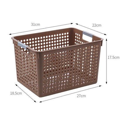 Desk Plastic Hollow Storage Basket Container Bathroom Dirty Laundry Baskets Kitchen Cabinet Organizer for Small Things Toy Box - Lily Depot