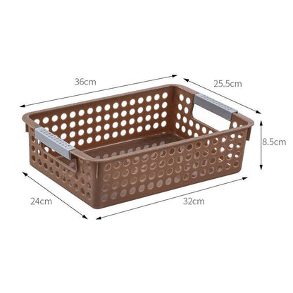 Desk Plastic Hollow Storage Basket Container Bathroom Dirty Laundry Baskets Kitchen Cabinet Organizer for Small Things Toy Box - Lily Depot