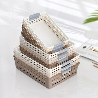 Desk Plastic Hollow Storage Basket Container Bathroom Dirty Laundry Baskets Kitchen Cabinet Organizer for Small Things Toy Box - Lily Depot