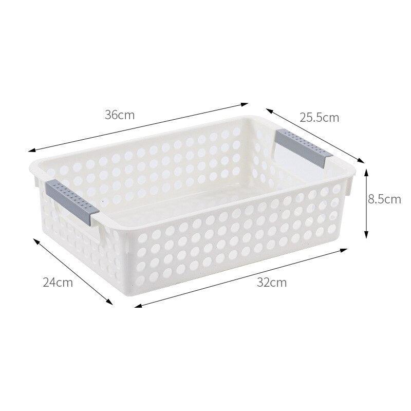 Desk Plastic Hollow Storage Basket Container Bathroom Dirty Laundry Baskets Kitchen Cabinet Organizer for Small Things Toy Box - Lily Depot