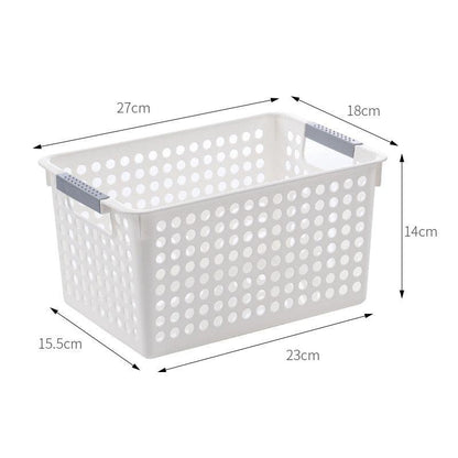 Desk Plastic Hollow Storage Basket Container Bathroom Dirty Laundry Baskets Kitchen Cabinet Organizer for Small Things Toy Box - Lily Depot