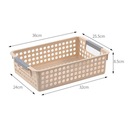 Desk Plastic Hollow Storage Basket Container Bathroom Dirty Laundry Baskets Kitchen Cabinet Organizer for Small Things Toy Box - Lily Depot