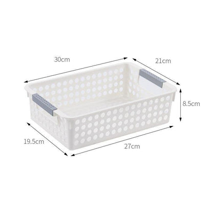 Desk Plastic Hollow Storage Basket Container Bathroom Dirty Laundry Baskets Kitchen Cabinet Organizer for Small Things Toy Box - Lily Depot