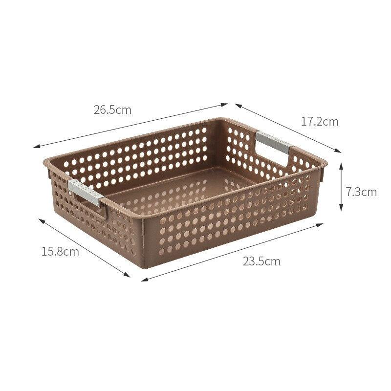 Desk Plastic Hollow Storage Basket Container Bathroom Dirty Laundry Baskets Kitchen Cabinet Organizer for Small Things Toy Box - Lily Depot