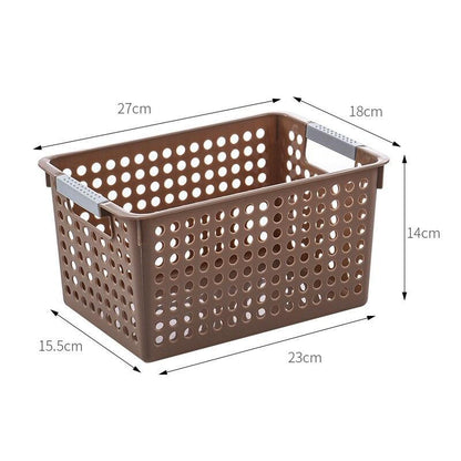 Desk Plastic Hollow Storage Basket Container Bathroom Dirty Laundry Baskets Kitchen Cabinet Organizer for Small Things Toy Box - Lily Depot