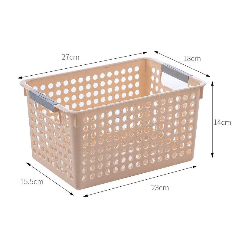 Desk Plastic Hollow Storage Basket Container Bathroom Dirty Laundry Baskets Kitchen Cabinet Organizer for Small Things Toy Box - Lily Depot