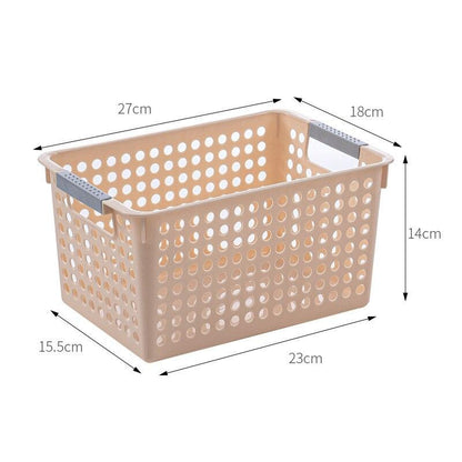 Desk Plastic Hollow Storage Basket Container Bathroom Dirty Laundry Baskets Kitchen Cabinet Organizer for Small Things Toy Box - Lily Depot
