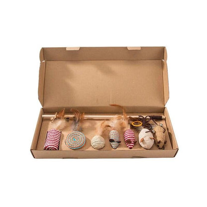 Wood Cat Toy Feather Set Interactive For Pets Fishing Rod Funny Pet Products Mouse Paw Games Cute Toys Linen Cats Stick Dropship - Lily Depot