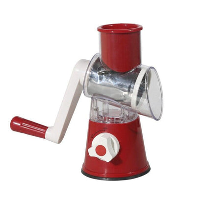 Manual Multi-function Drum Vegetable Chopper Potato Slice Chopper Round Rotate Pressed Vegetable Grinder Peeled Garlic Chopper - Lily Depot