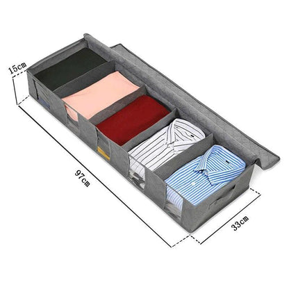 NonWoven Under Bed Storage Bag Quilt Blanket Clothes Storage Bin Box Divider Folding Closet Organizer Clothing Container Large - Lily Depot